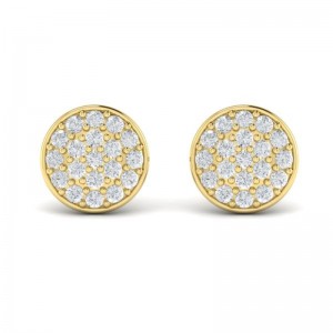 14K YELLOW GOLD "MARISOL" ROUND CLUSTER POST EARRINGS WITH .46CTTW ROUND SI CLARITY & G COLOR DIAMONDS