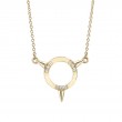 14K YELLOW GOLD DAINTY CYCLES SANS NECKLACE WITH .06CTTW ROUND SI CLARITY & GH COLOR DIAMONDS ON A 16