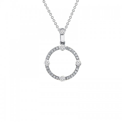 14K WHITE GOLD SMALL CARDINALS SANS PENDANT WITH .34CTTW ROUND SI CLARITY & GH COLOR DIAMONDS ON A 16