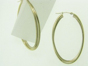 14K YELLOW GOLD HIGH POLISHED 7MM HOOP EARRINGS