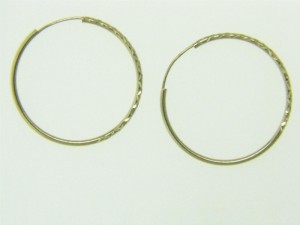 14K YELLOW GOLD TRIPLE ROW HOOP EARRINGS