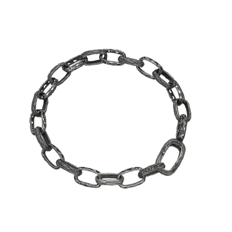 MARCO DAL MASSO THE WARRIOR LINK BRACELET OXIDIZED SILVER