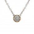 Andrea II Round Pave Diamond Necklace (18k/Silver Diamond Pendant)