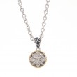 Andrea II Round Pave Diamond Pendant (18k Silver Dia Antique Rd. Flower Pendant)