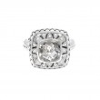 Sterling Silver Lazo De Colores Cushion Bezel White Topaz Ring (Silver Diamond/White Topaz Ring)