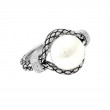 Sterling Silver Marbella Pearl Ring (Silver Pearl/Diamond Ring)