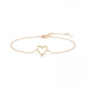 AURELIE GI "JANE" 14K YELLOW GOLD OPEN HEART BRACELET