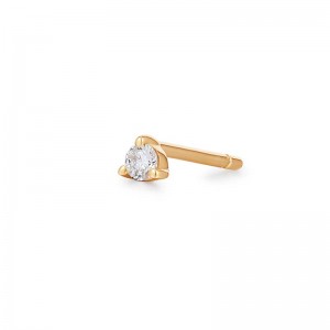 AURELIE GI "UNA" 14K YELLOW GOLD SINGLE DIAMOND MINI STUD