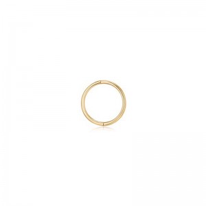 AURELIE GI "EVA" 14K YELLOW GOLD 14MM SINGLE ENDLESS HOOP EARRING