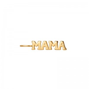 AURELIE GI "MAMA" 14K YELLOW GOLD TINY SCRIPT MAMA PENDANT