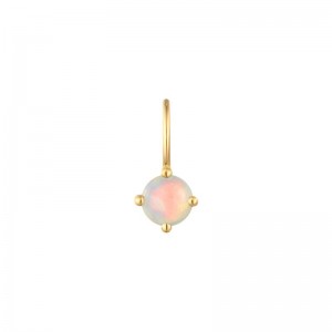 AURELIE GI "OCTOBER" 14K YELLOW GOLD OPAL NECKALCE CHARM