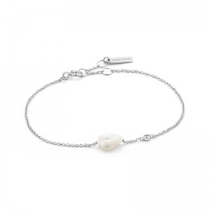 ANIA HAIE STERLING SILVER PEARL BRACELET