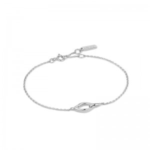 ANIA HAIE STERLING SILVER WAVE LINK BRACELET