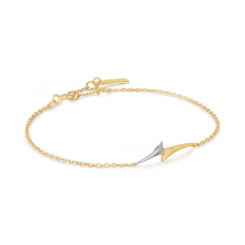 http://nfoxjewelers.bluestar-apps.com/upload/product/ANIA HAIE 14K GOLD PLATED ON STERLING SILVER AND STERLING SILVER ARROW CHAIN BRACELET