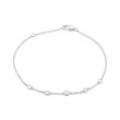 14K WHITE GOLD CABLE CHAIN WITH 5 ROUND BEZEL SET SI CLARITY & H COLOR BEZEL SET DIAMONDS