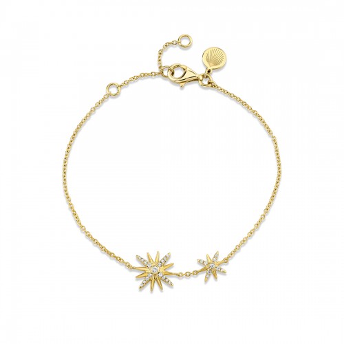 14K Yellow Gold Sun Solaz Double Sun Bracelet