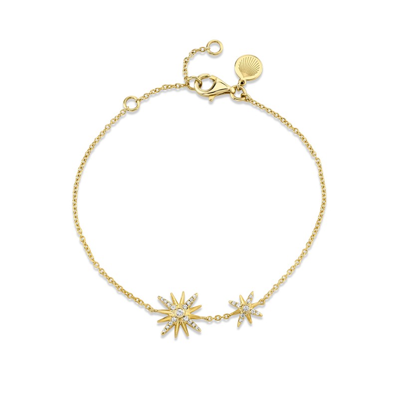 14K Yellow Gold Sun Solaz Double Sun Bracelet