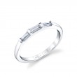 Three Stone Bar Set Baguette Wedding Ring - Nicolette