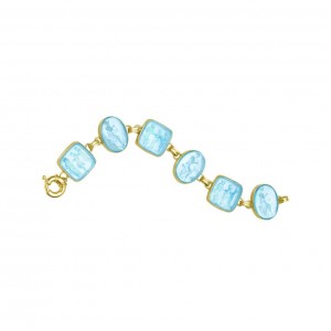 14kt Yellow Gold Venetian Glass Diana & Three Graces Bracelet