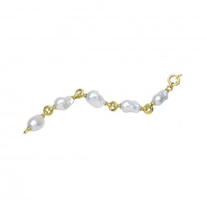 14kt Yellow Gold Hammered Baroque Pearl Bracelet