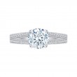 Split Shank Round Diamond Engagement Ring in 14K White Gold (Semi-Mount)