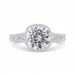 Diamond Halo Engagement Ring in 14K White Gold (Semi-Mount)