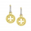 14kt Yellow Gold Clover Shield Diamond Earring Charms