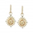 14kt Yellow Gold Citrine & Diamond Earring Charms