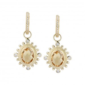 14kt Yellow Gold Citrine & Diamond Earring Charms