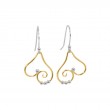 SARATOGA JEWELS STERLING SILVER/YELLOW GOLD FILLED HEART EARRINGS - DEW DROP COLLECTION