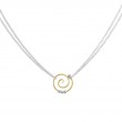 SARATOGA JEWELS 18 INCH STERLING SILVER/YELLOW GOLD FILLED SPIRAL DOUBLE CHAIN NECKLACE - DEW DROP COLLECTION