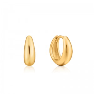 ANIA HAIE 14K GOLD PLATED ON STERLING SILVER LUXE HUGGIE HOOP EARRINGS