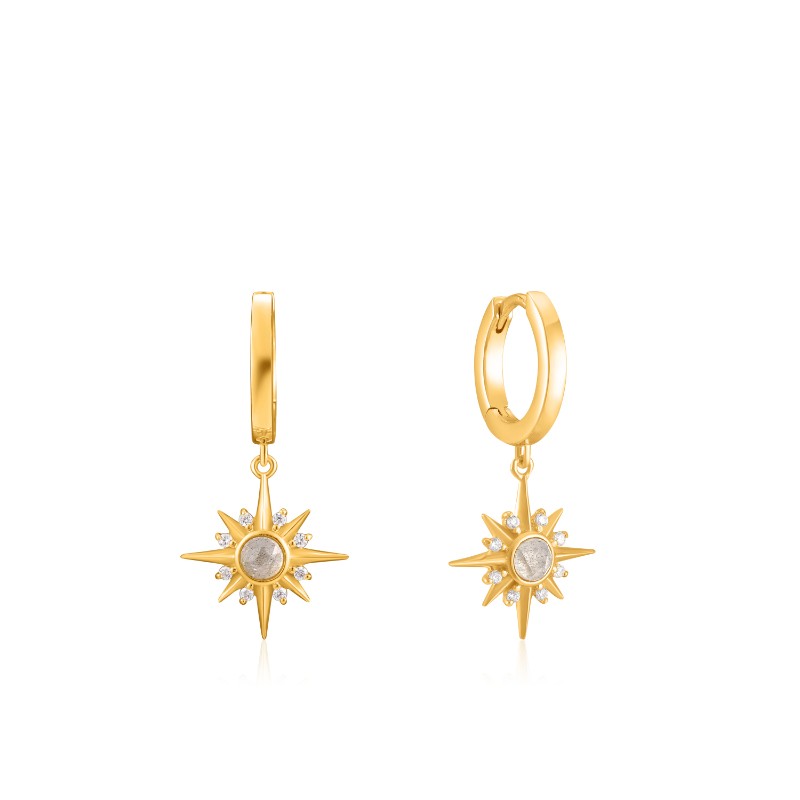 http://nfoxjewelers.bluestar-apps.com/upload/product/ANIA HAIE 14K GOLD PLATED ON STERLING SILVER MIDNIGHT STAR HUGGIE HOOP EARRINGS