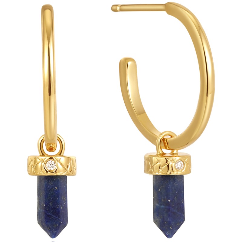 http://nfoxjewelers.bluestar-apps.com/upload/product/ANIA HAIE 14K GOLD PLATED ON STERLING SILVER LAPIS POINT PENDANT SMALL HOOP EARRINGS