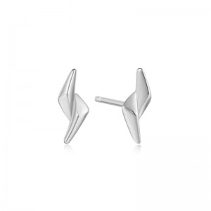 ANIA HAIE STERLING SILVER DOUBLE SPIKE STUD EARRINGS