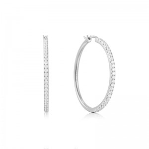 ANIE HAIE STERLING SILVER PAVE HOOP EARRINGS