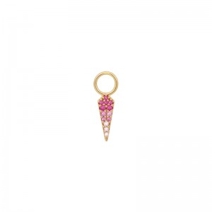 Gold Ombr?Pink Earring Charm