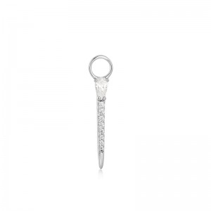 Silver Sparkle Bar Earring Charm