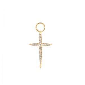 Gold Cross Earring Charm