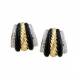 14kt Yellow Gold Black Onyx & Diamond Earrings