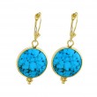 14kt Yellow Gold Sleeping Beauty Turquoise Earrings