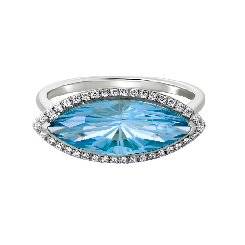 http://nfoxjewelers.bluestar-apps.com/upload/product/14K WHITE GOLD 3.19CT MARQUISE BLUE TOPAZ RING WITH .10CTTW ROUND SI CLARITY & GH COLOR DIAMONDS SET IN THE HALO