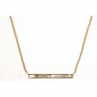 14K YELLOW GOLD BAR NECKLACE WITH .14CTTW I1 CLARITY & HI COLOR BAGUETTE DIAMONDS