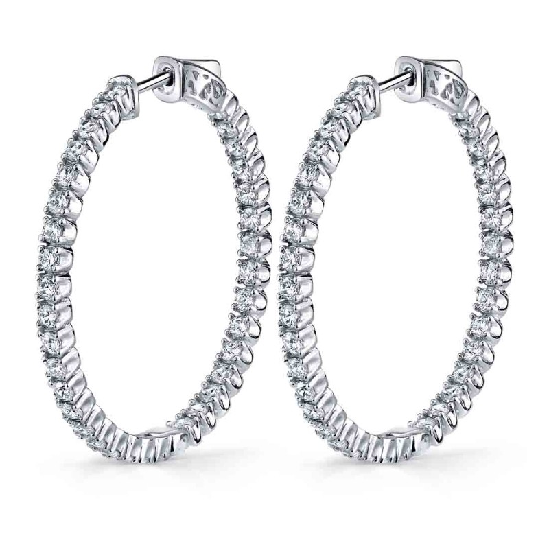 http://nfoxjewelers.bluestar-apps.com/upload/product/14K WHITE GOLD 24MM INSIDE OUTSIDE HOOP EARRINGS WITH 1.75TWT ROUND SI2 CLARITY & HI COLOR DIAMONDS