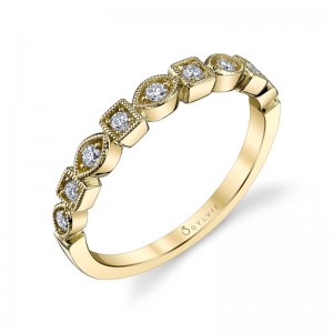 Modern Stackable Wedding Band - Milena