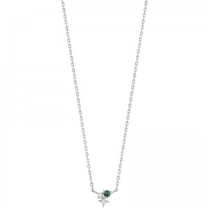 ANIA HAIE STERLING SILVER MALACHITE STAR NECKALCE