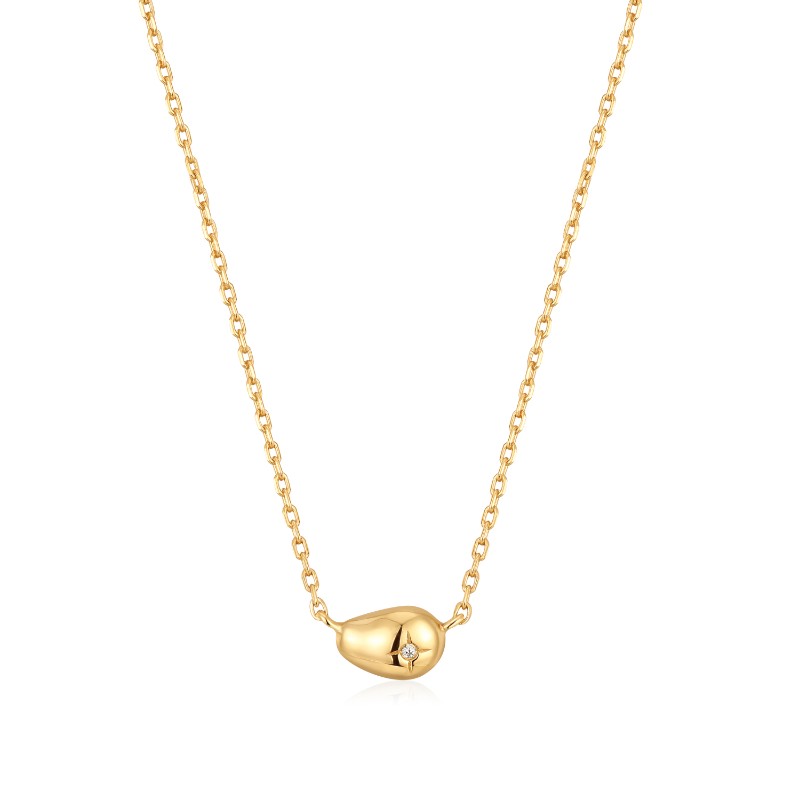 http://nfoxjewelers.bluestar-apps.com/upload/product/ANIA HAIE 14K GOLD PLATED ON STERLING SILVER PEBBLE SPARKLE NECKLACE