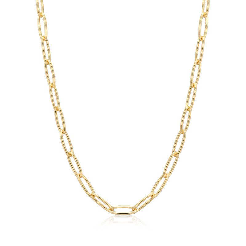 Gold Paperclip Chunky Chain Necklace