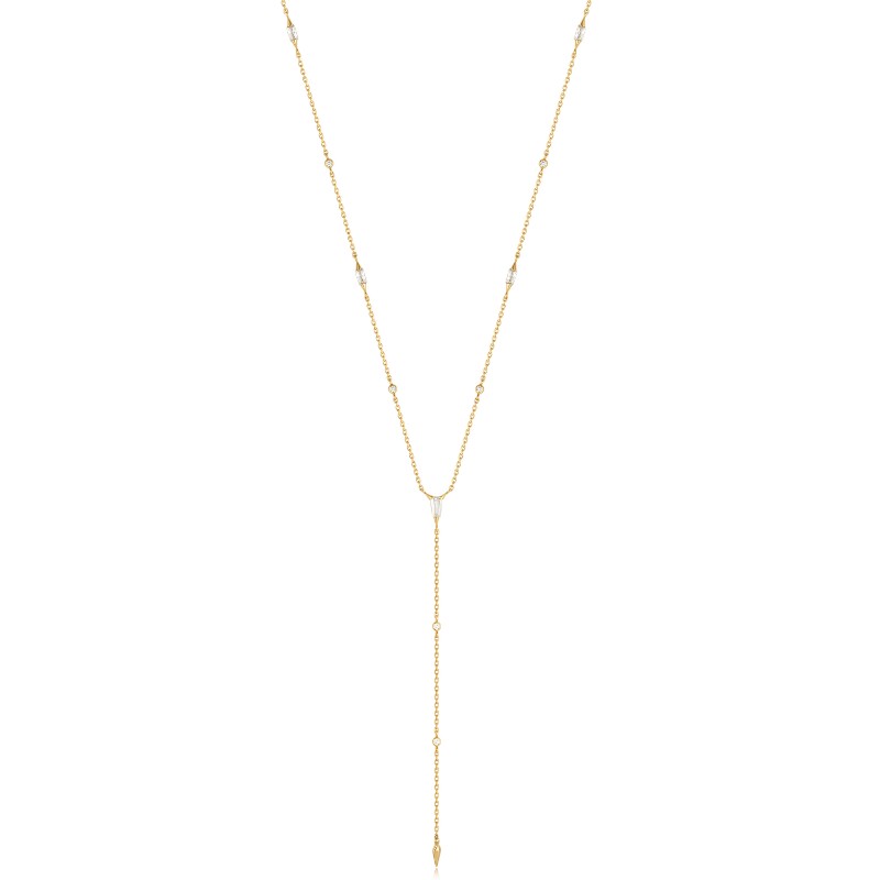 ANIA HAIE 14K GOLD PLATED ON STERLING SILVER SPARKLE POINT Y NECKLACE