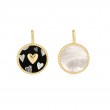 Gold Heart Enamel And Mother Of Pearl Charm